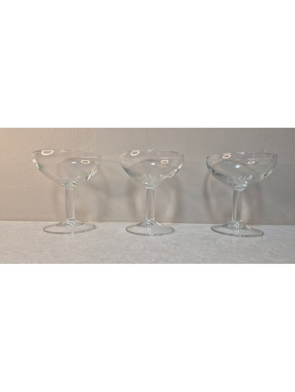 Vintage French Champagne Coupe/Saucer Glasses - FRANCE - set of 3